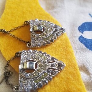 Art deco style drop crystal earrings